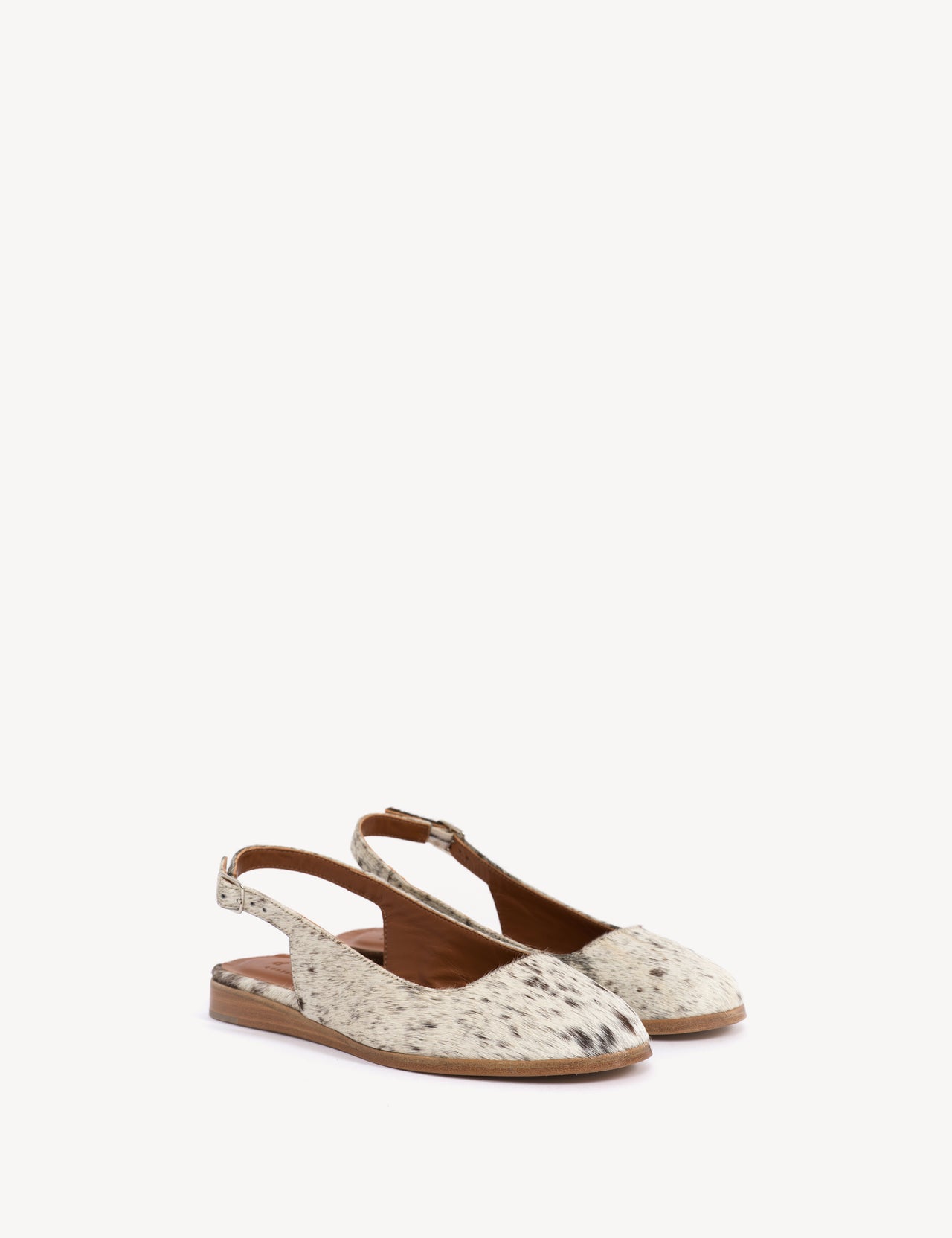 Moa Slingback Flats In Brown Shades Cow Fur