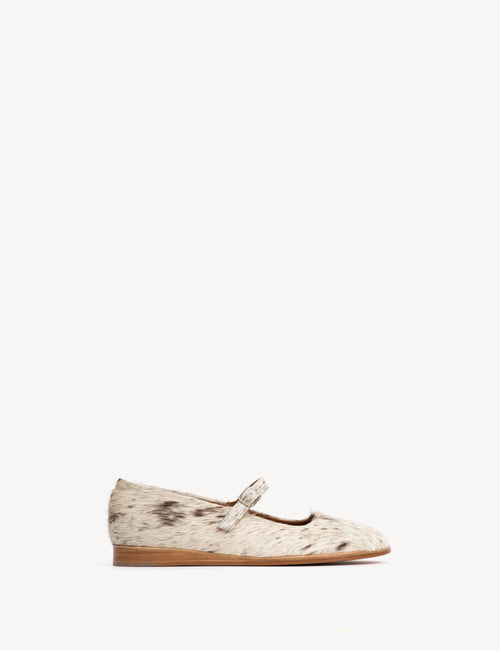 Ines Flats In Brown Shades Cow Fur