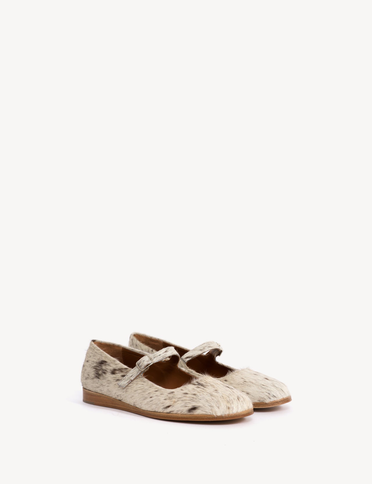 Ines Flats In Brown Shades Cow Fur