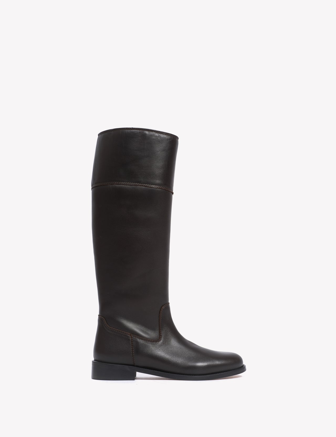 Cavalry Boot In Dark Brown Calfskin