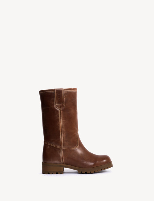 Kimmi Boot In Cognac Escovado Leather