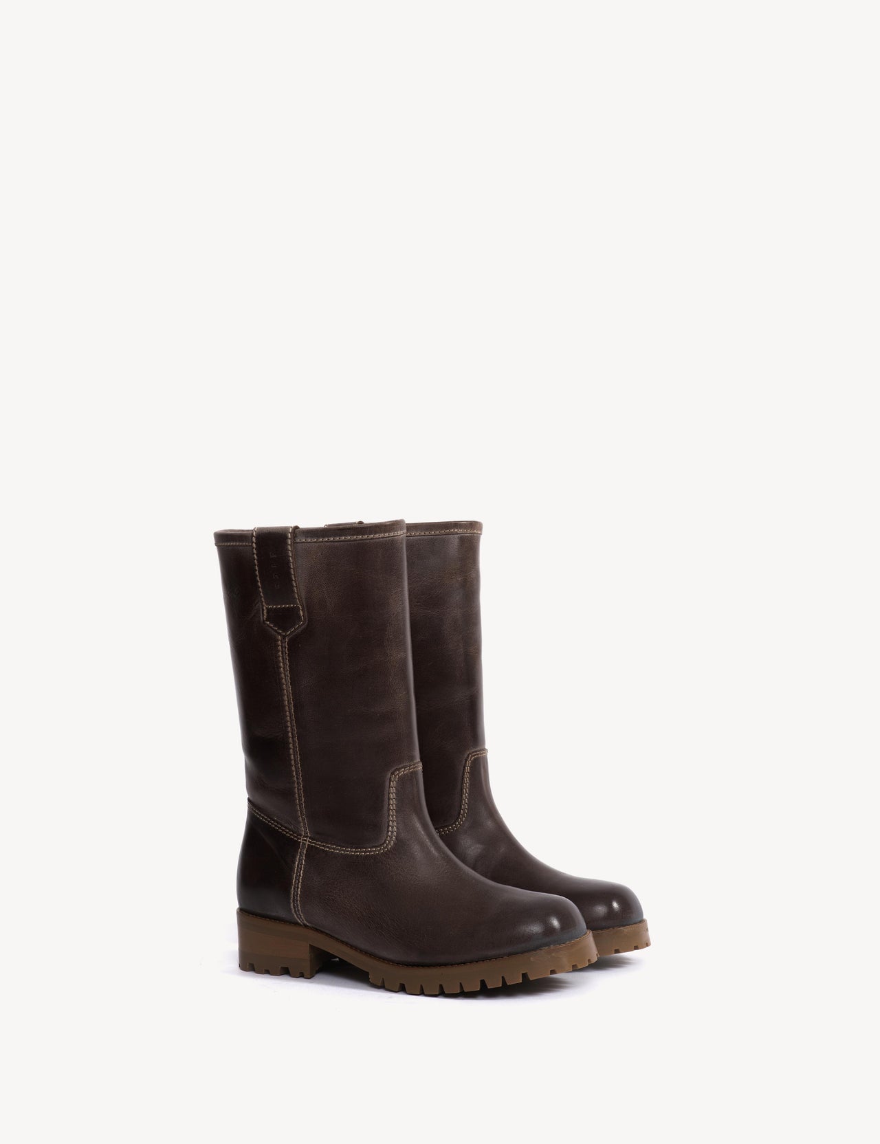 Kimmi Boot In Dark Brown Escovado Leather