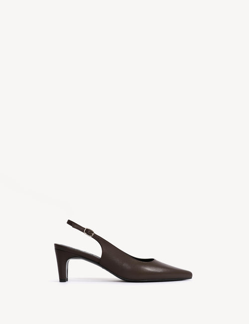 Liz Slingback Pump In Dark brown Calfskin
