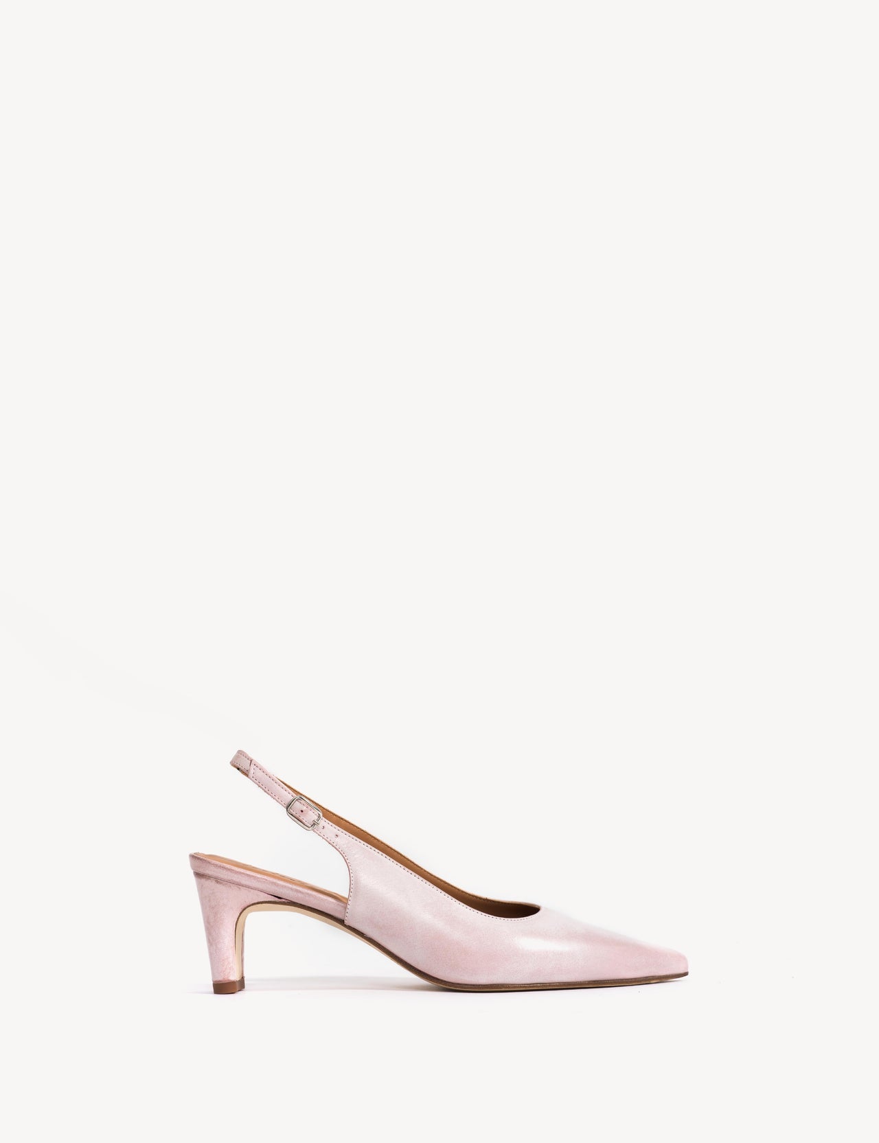 Liz Slingback Pump In Pink Escovado Leather