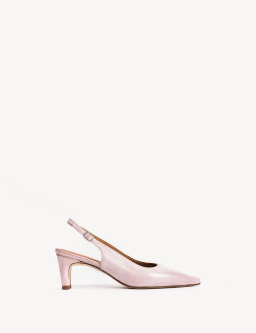 Liz Slingback Pump In Pink Escovado Leather