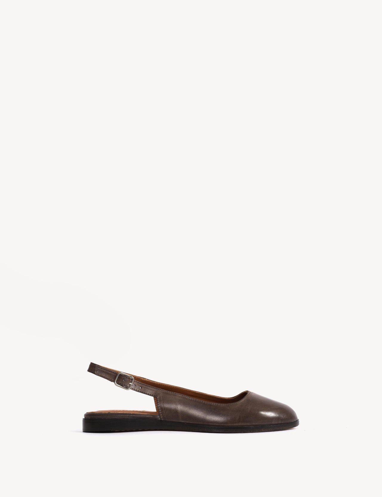 Moa Slingback Flats In Dark Brown Escovado Leather