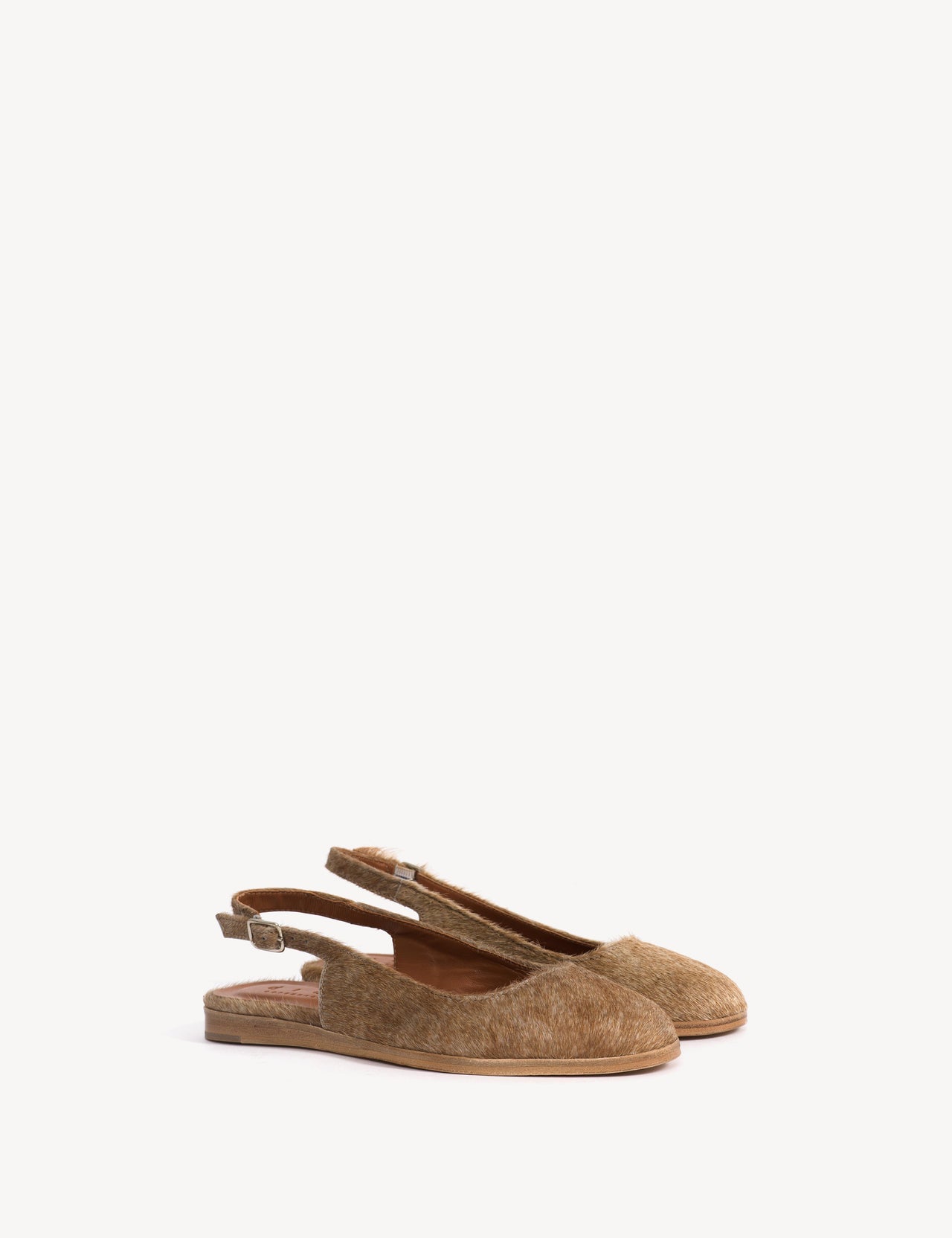 Moa Slingback Flats In Beige Shades Cow Fur