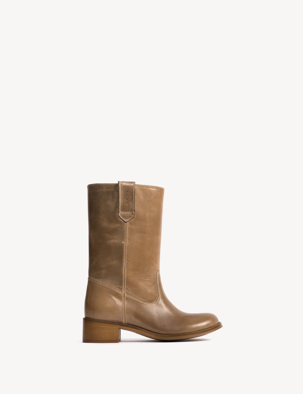 Julia Gaucho Boot In Taupe Escovado Leather