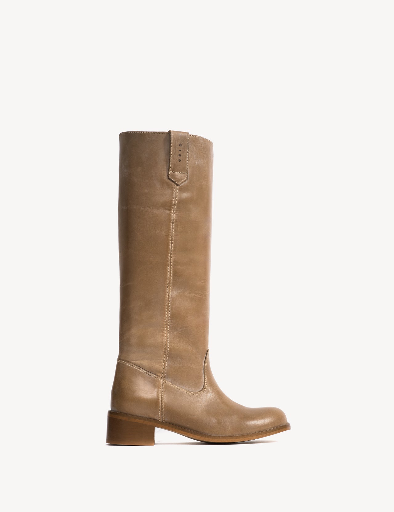 Ann Gaucho Boot In Taupe Escovado Leather