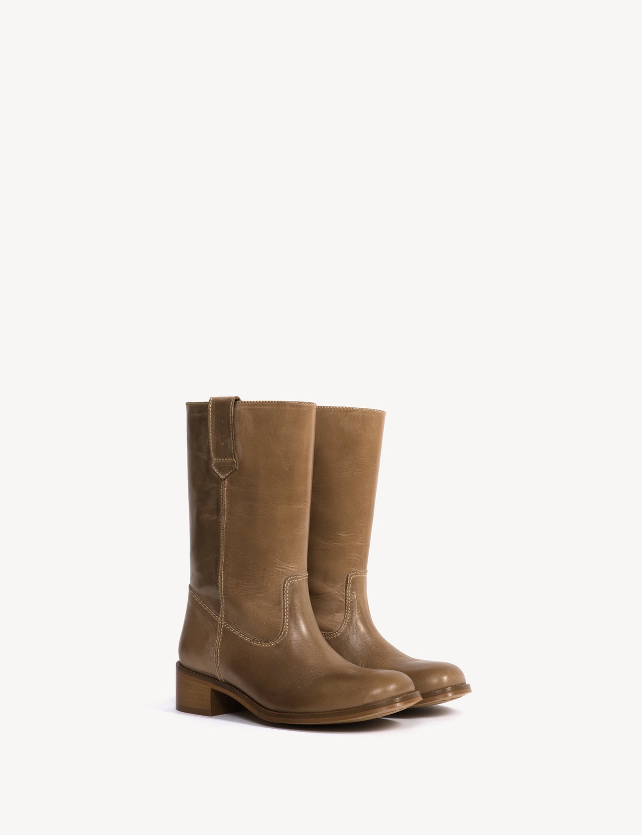 Julia Gaucho Boot In Taupe Escovado Leather