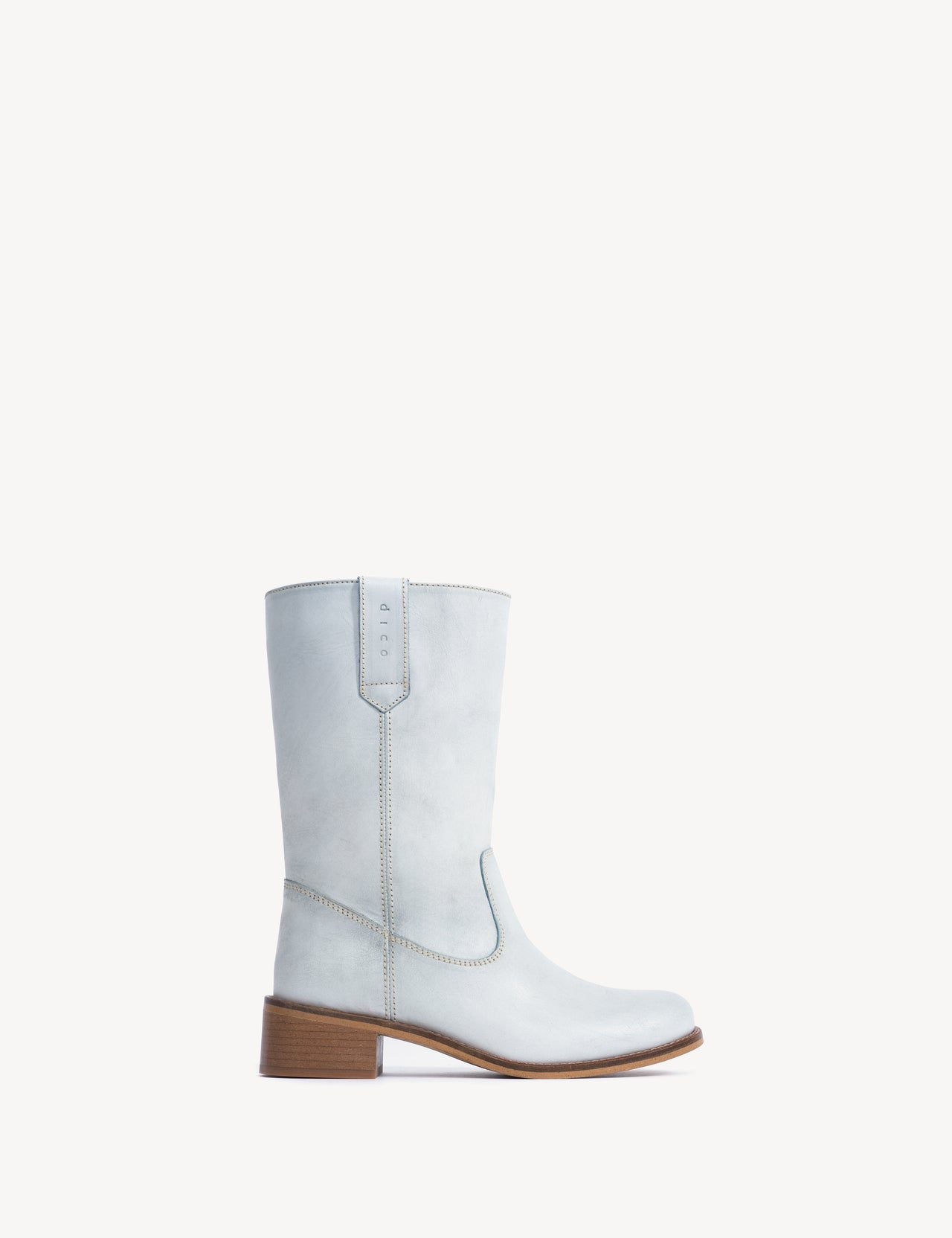 Julia Gaucho Boot In Sky Blue Escovado Leather