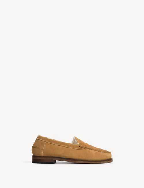 Penny Moccasin Loafer In Tan Shearling Fur