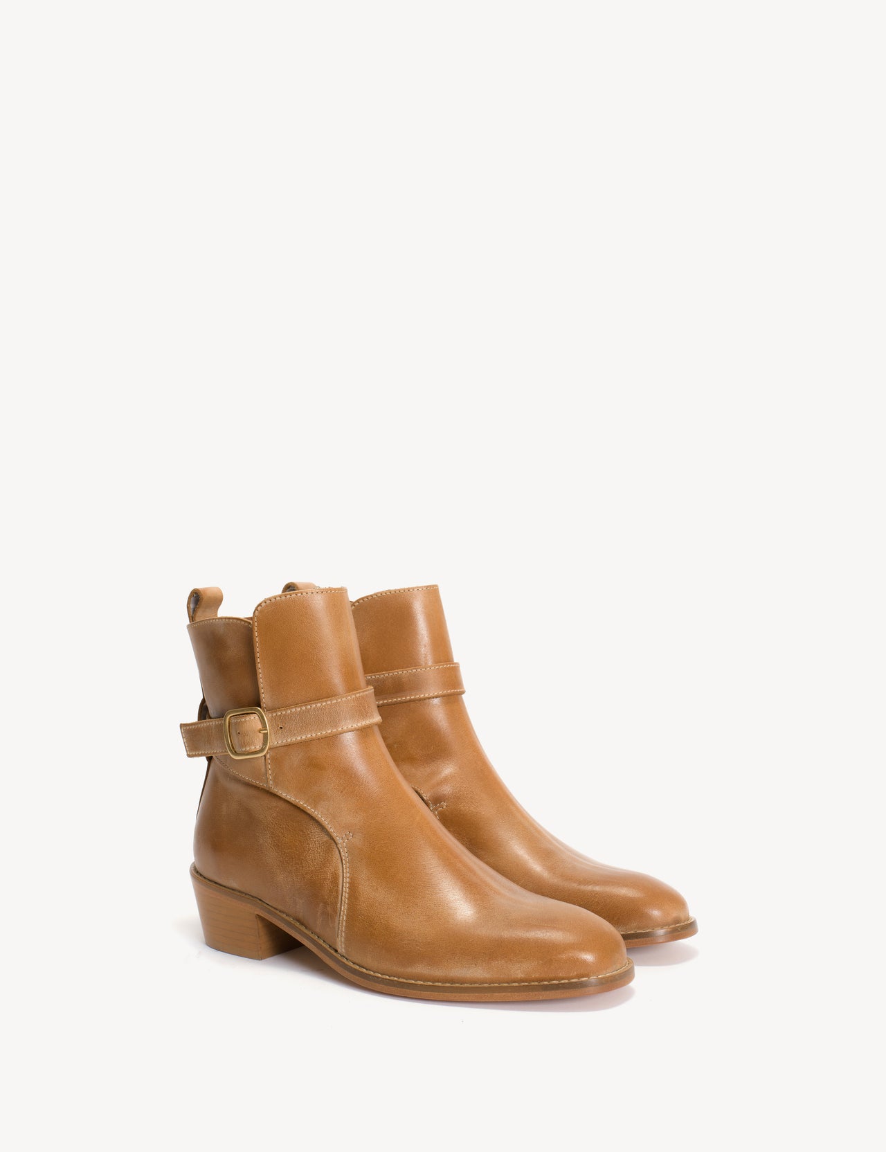 Celina Jodhpur Boot In Dark Tan Escovado Leather