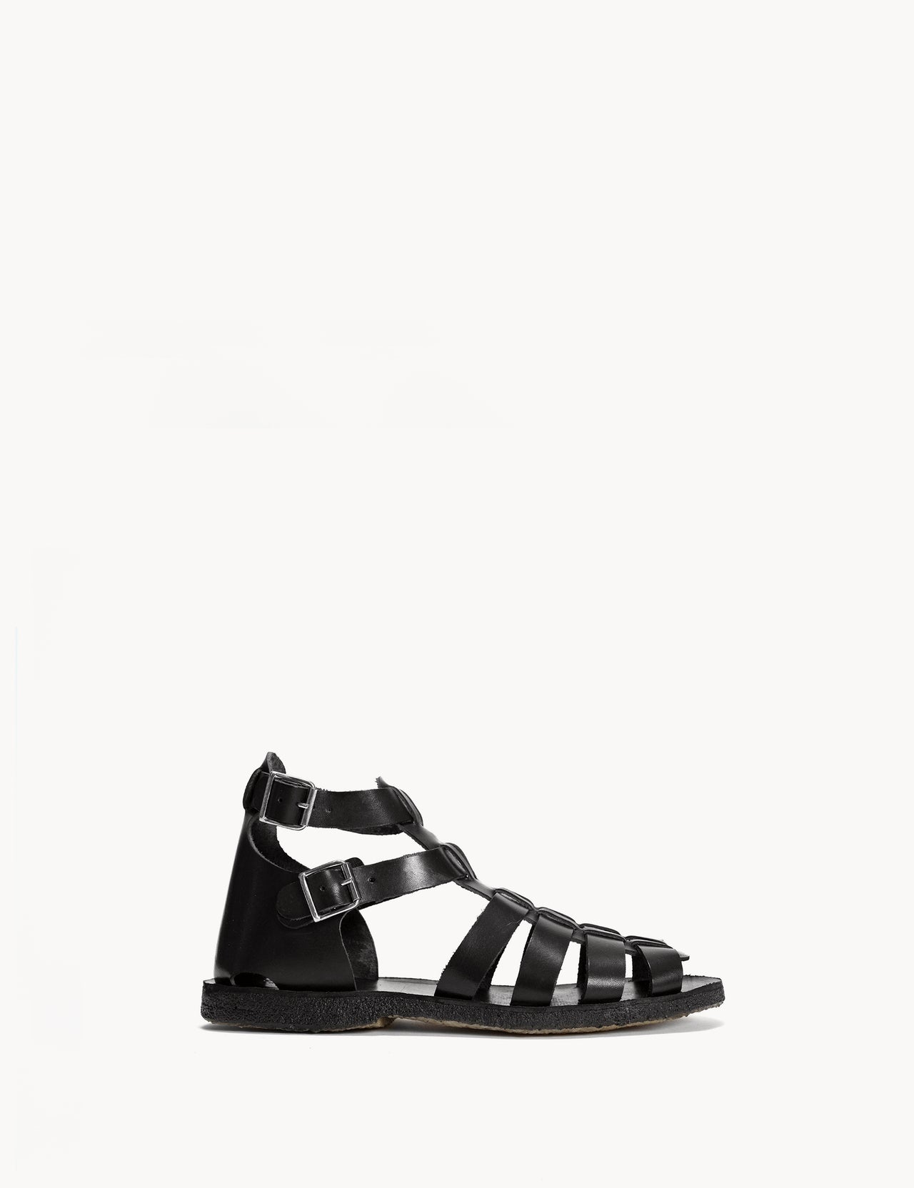 Gladiator Sandal In Black Vaq Vegetal Calf Leather