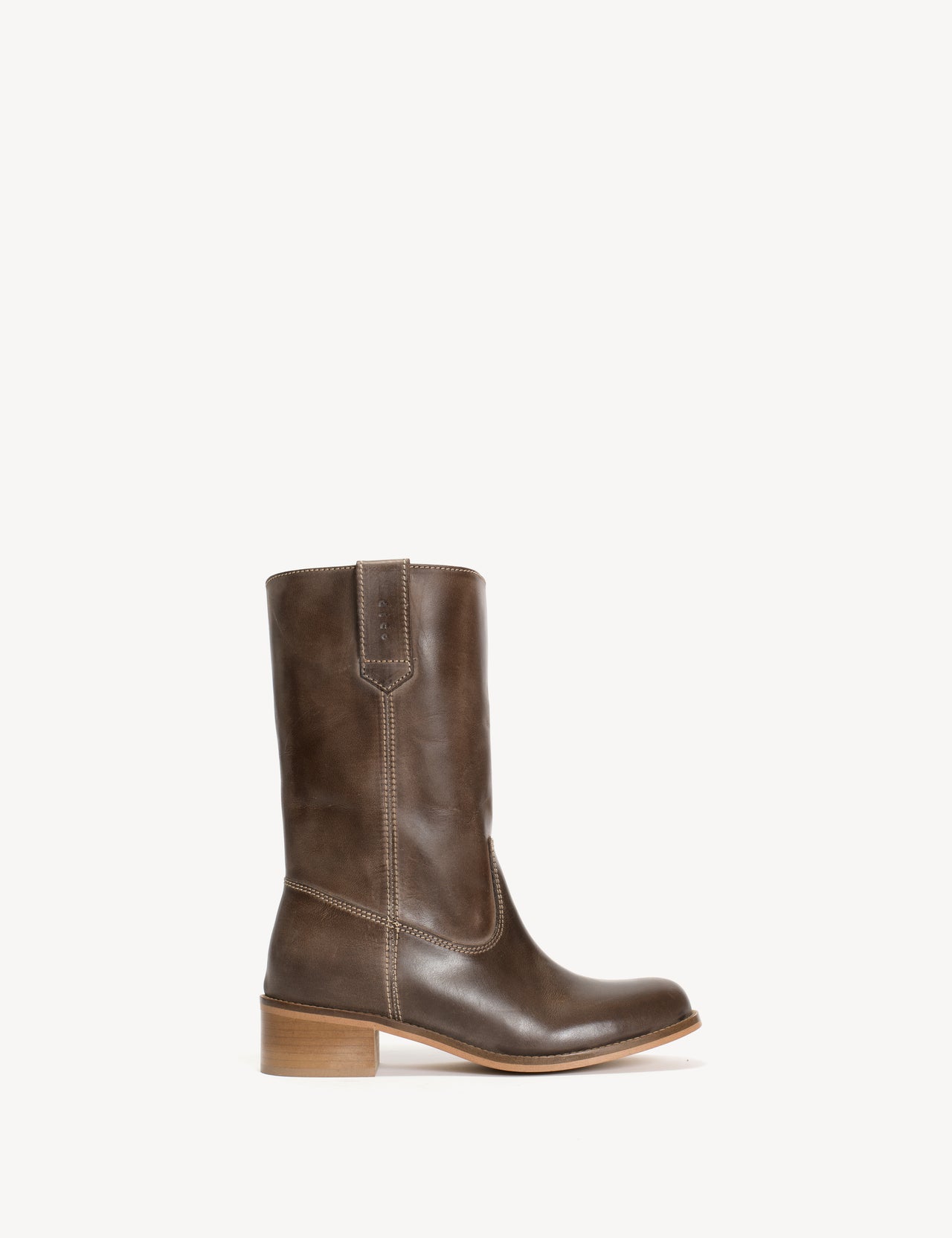 Julia Gaucho Boot In Brown Escovado Leather
