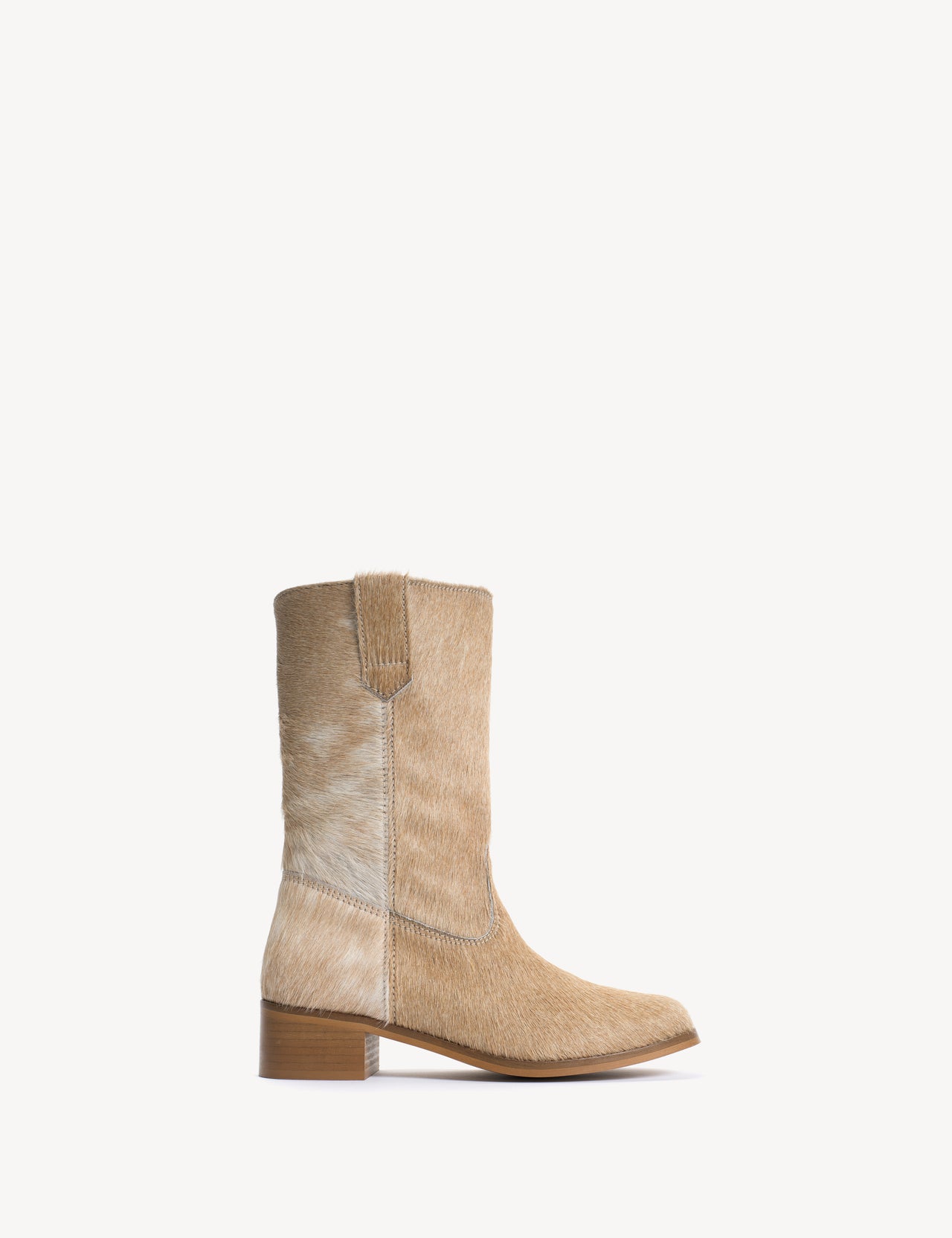 Julia Gaucho Boot In Beige Shades Cow Fur