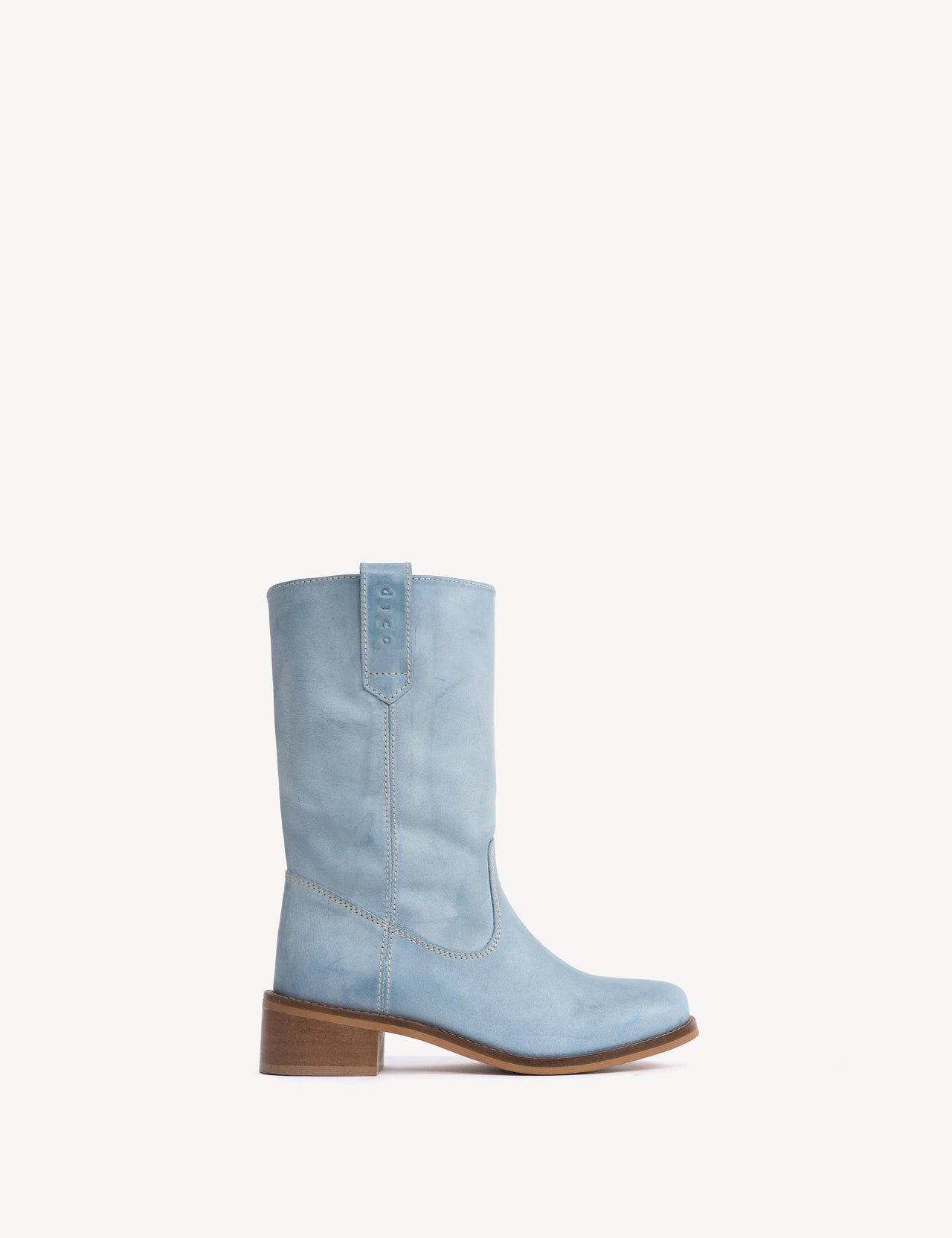 Julia Gaucho Boot In Sky Blue Escovado Leather
