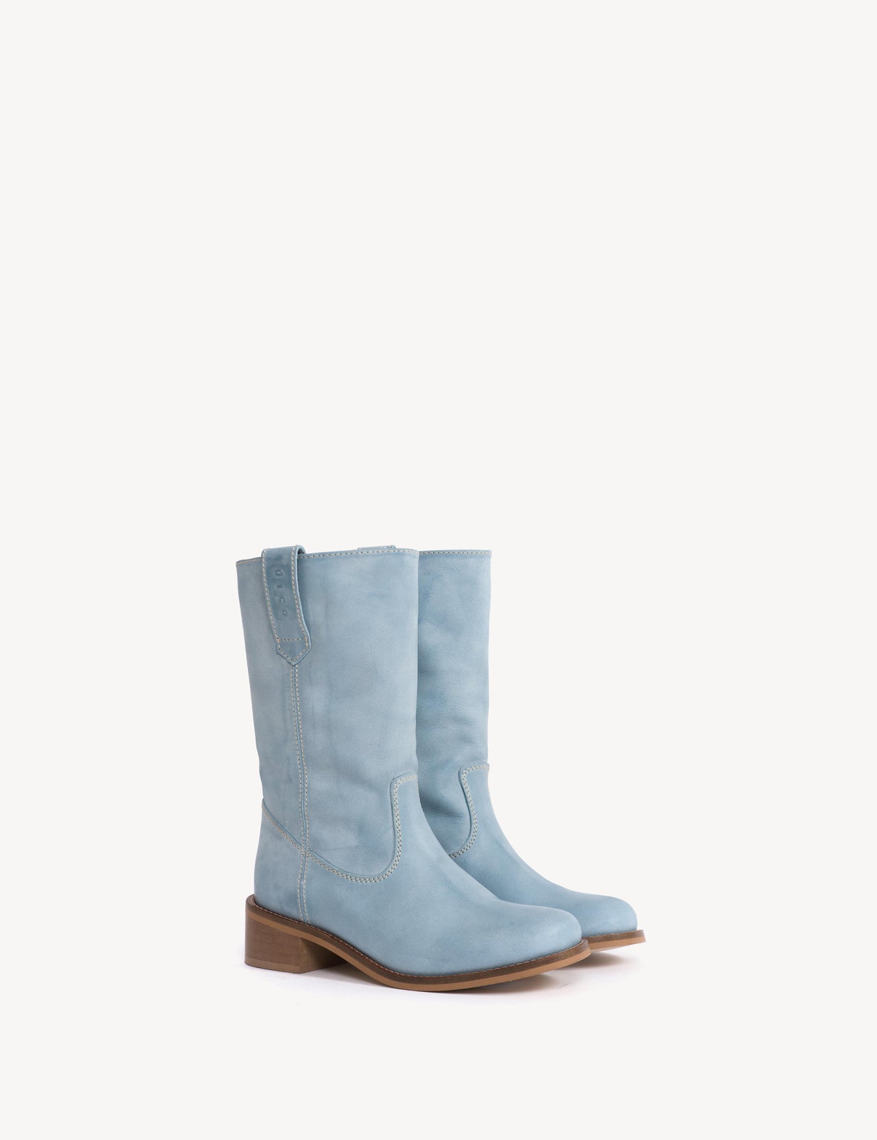 Julia Gaucho Boot In Sky Blue Escovado Leather