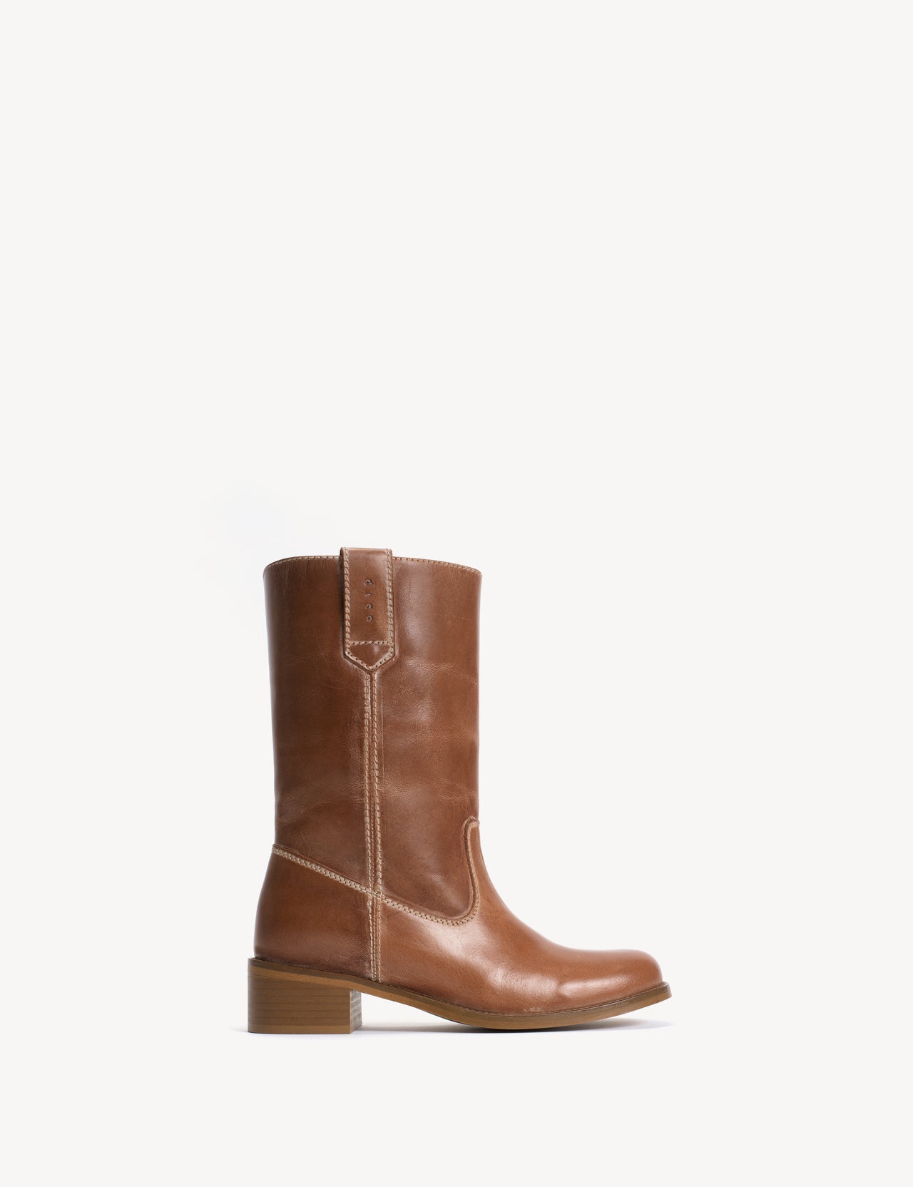 Julia Gaucho Boot In Cognac Escovado Leather