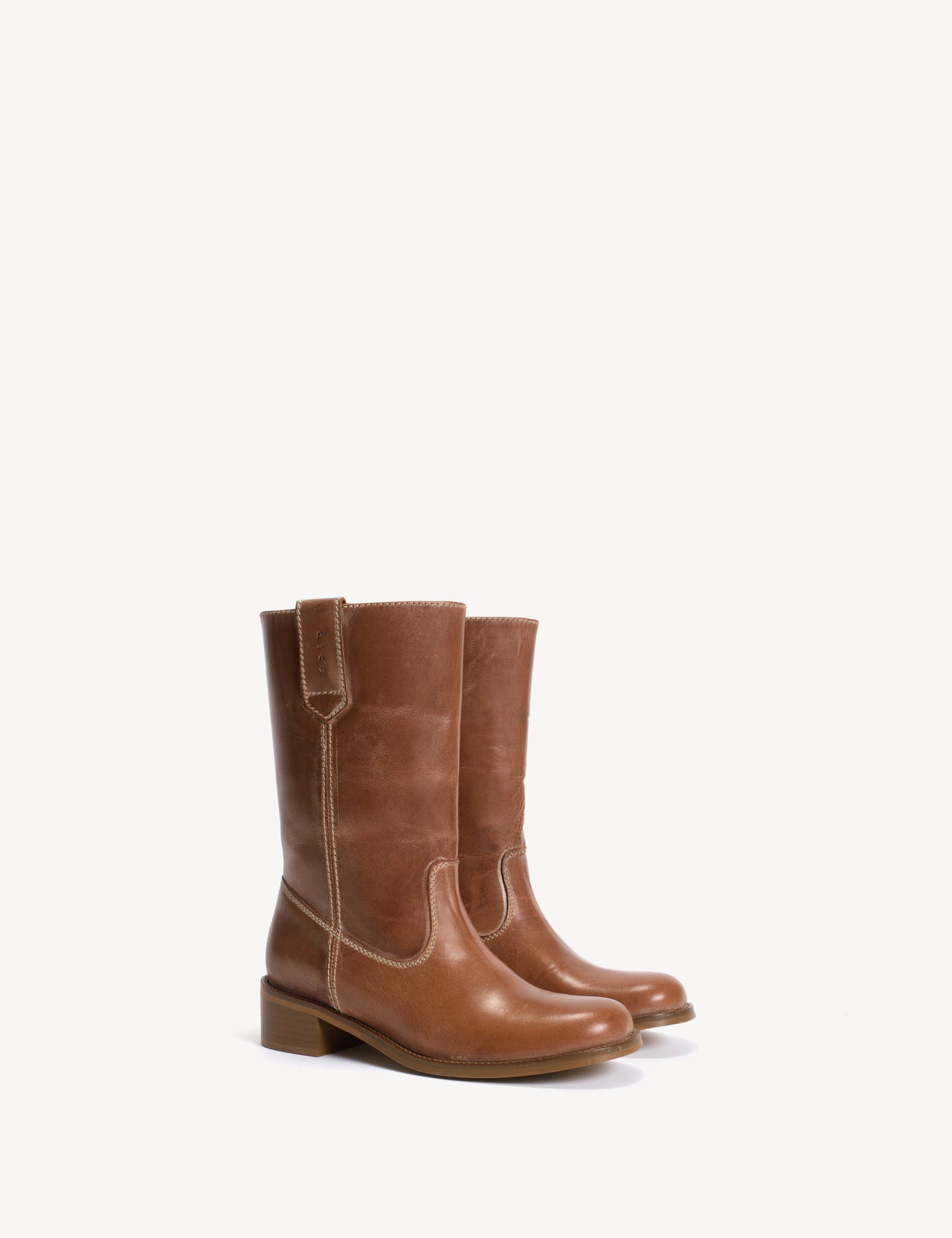 Julia Gaucho Boot In Cognac Escovado Leather