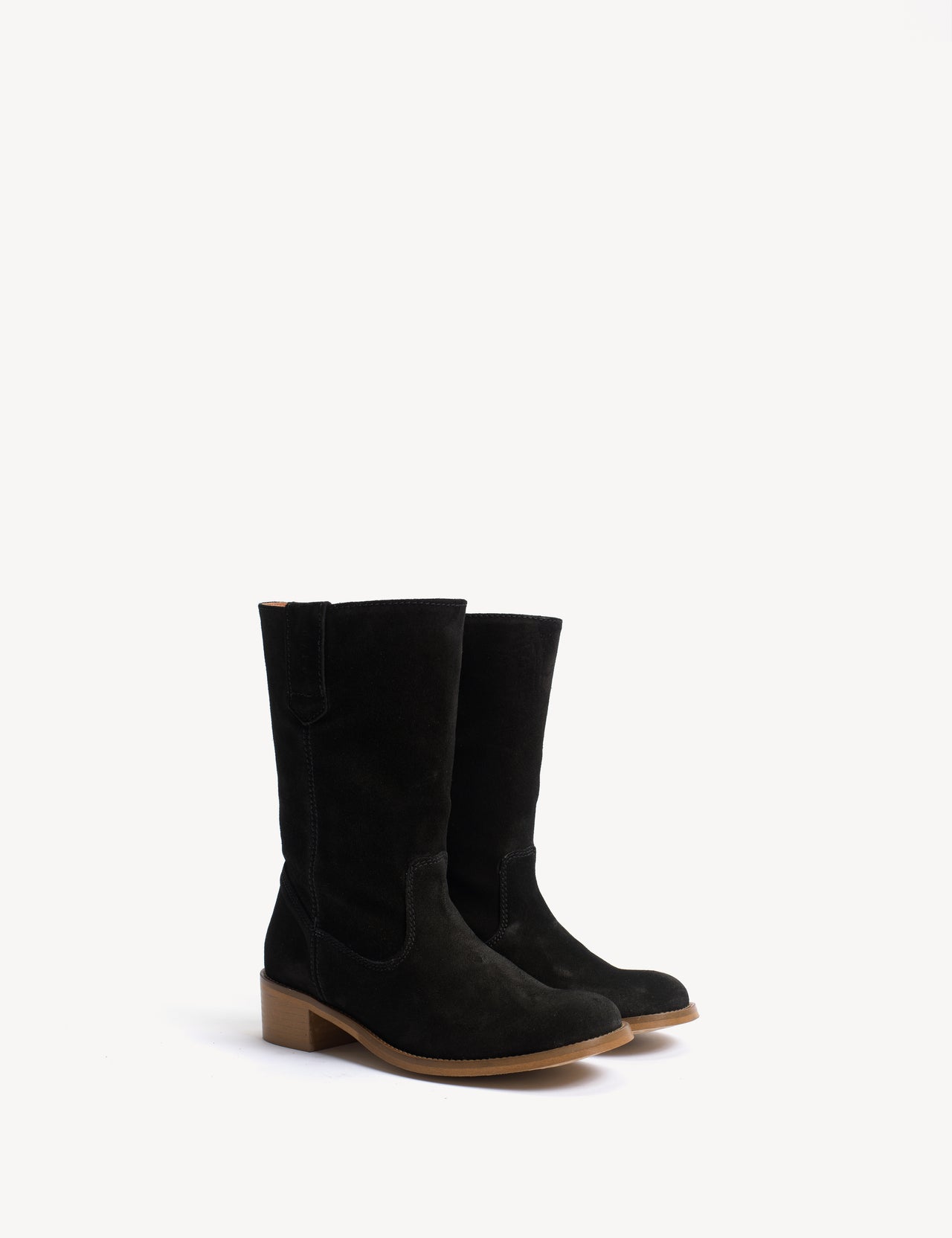 Julia Gaucho Boot In Black Calf Suede