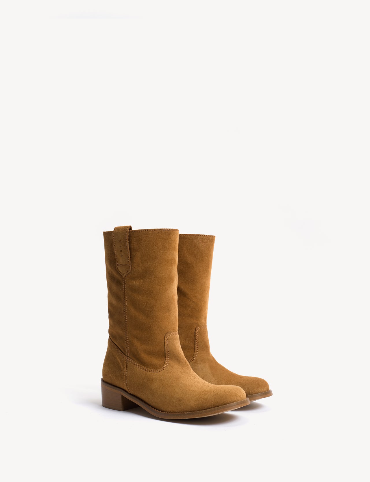 Julia Gaucho Boot In Dark Tan Calf Suede