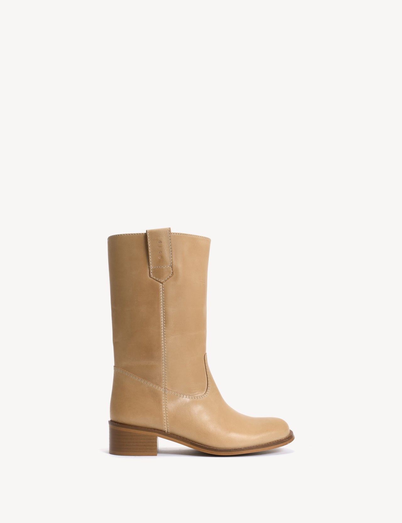 Julia Gaucho Boot In Light Tan Escovado Leather