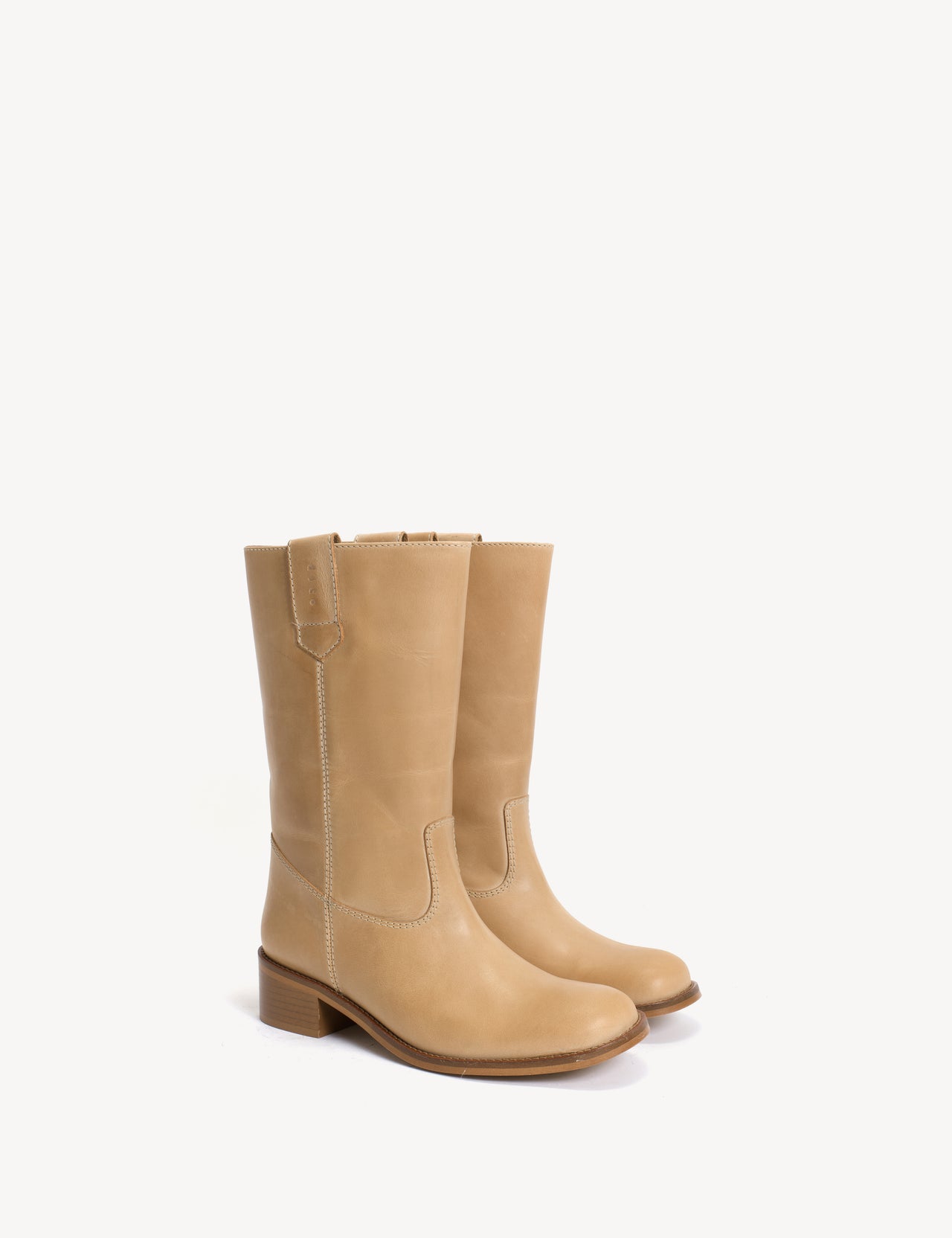 Julia Gaucho Boot In Light Tan Escovado Leather