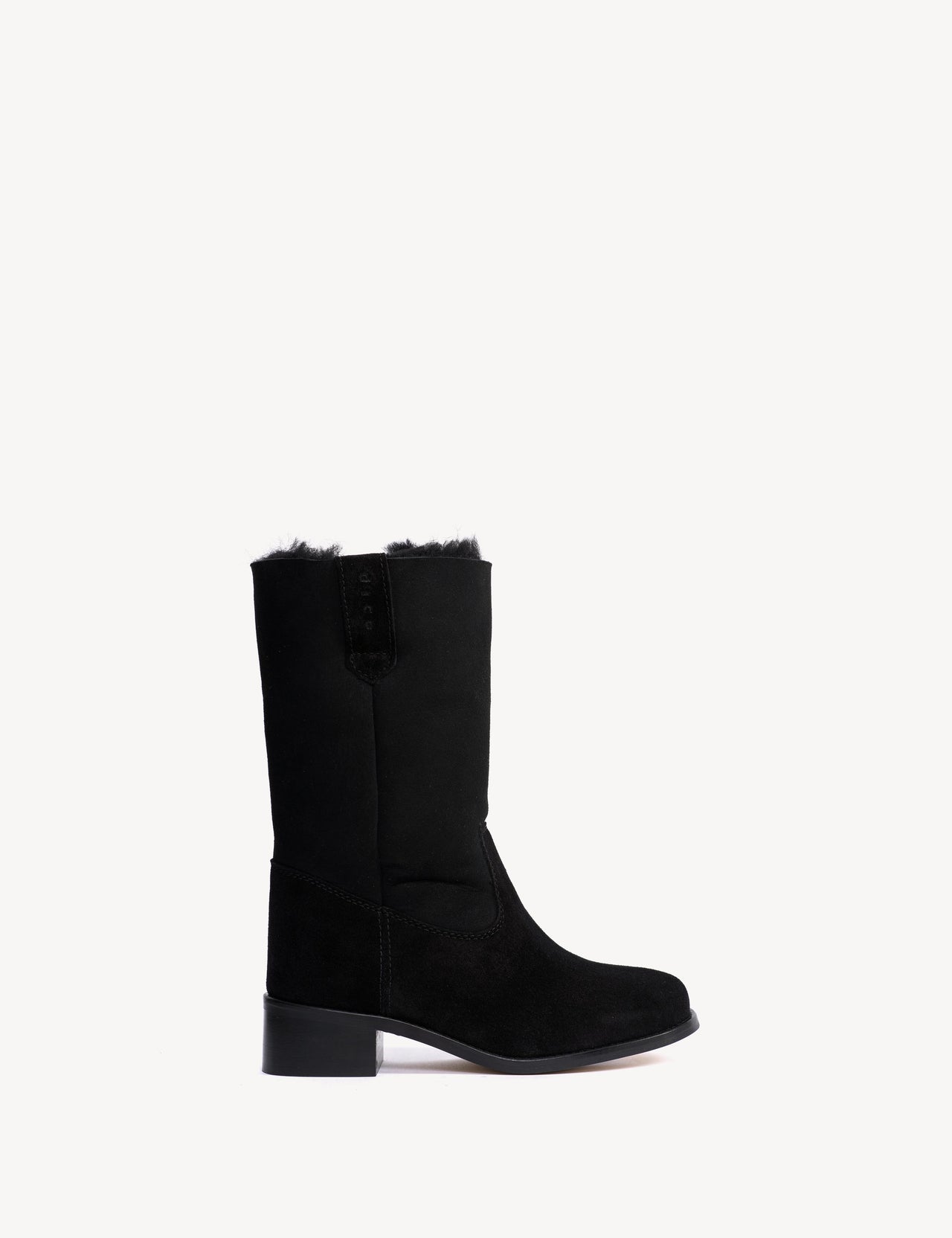 Julia Gaucho Boot In Black Shearling Fur