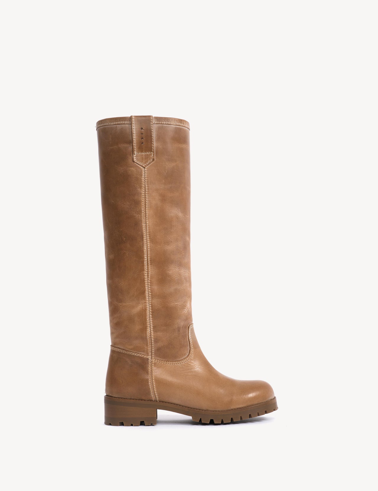 Kimmi High Boot In Dark Tan Escovado Leather