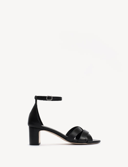 Kaia Regular Sandal In Black Calfskin