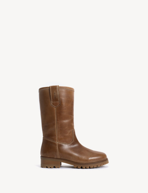 Kimmi Boot In Dark Tan Escovado Leather