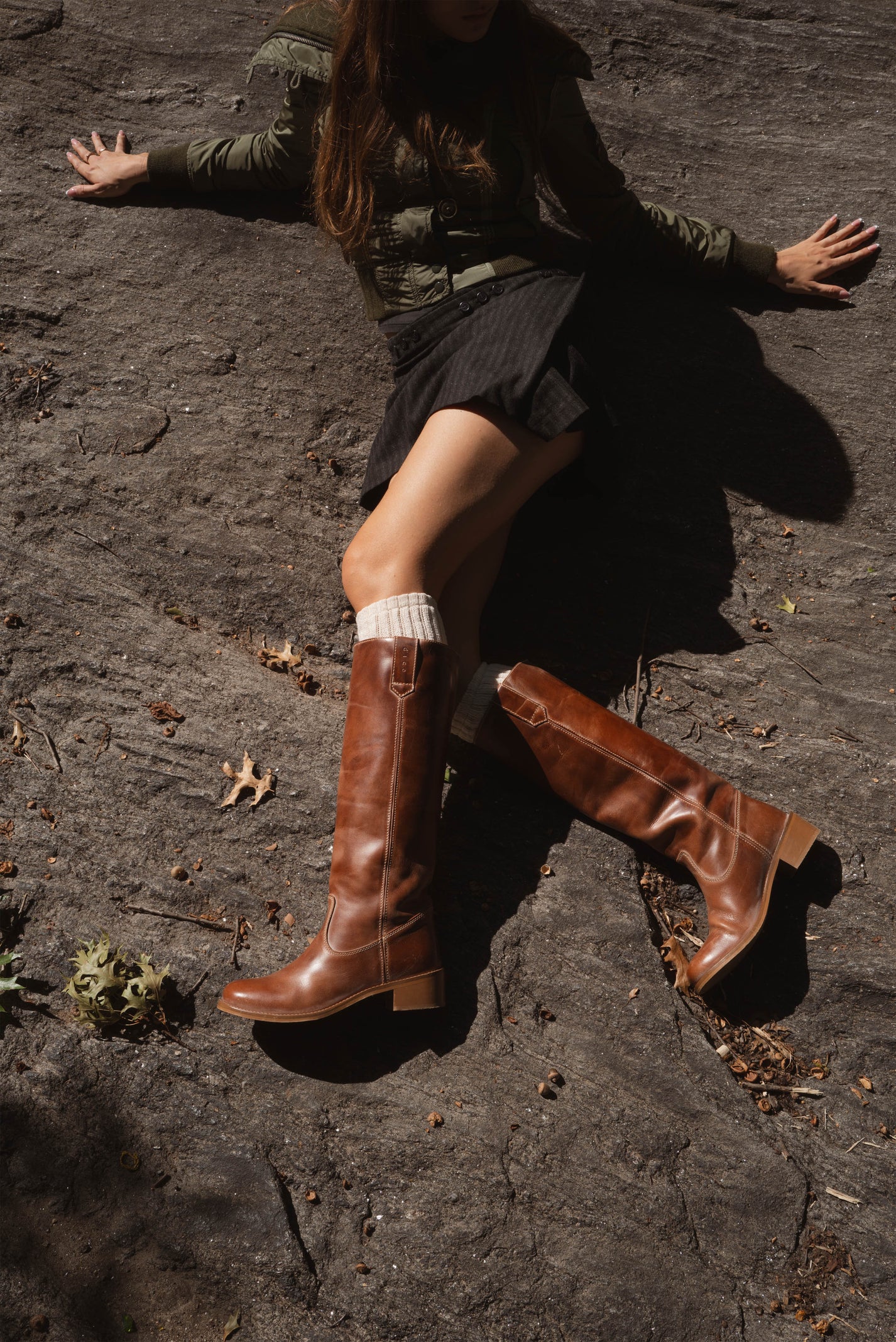 Ann Gaucho Boot In Cognac Escovado Leather