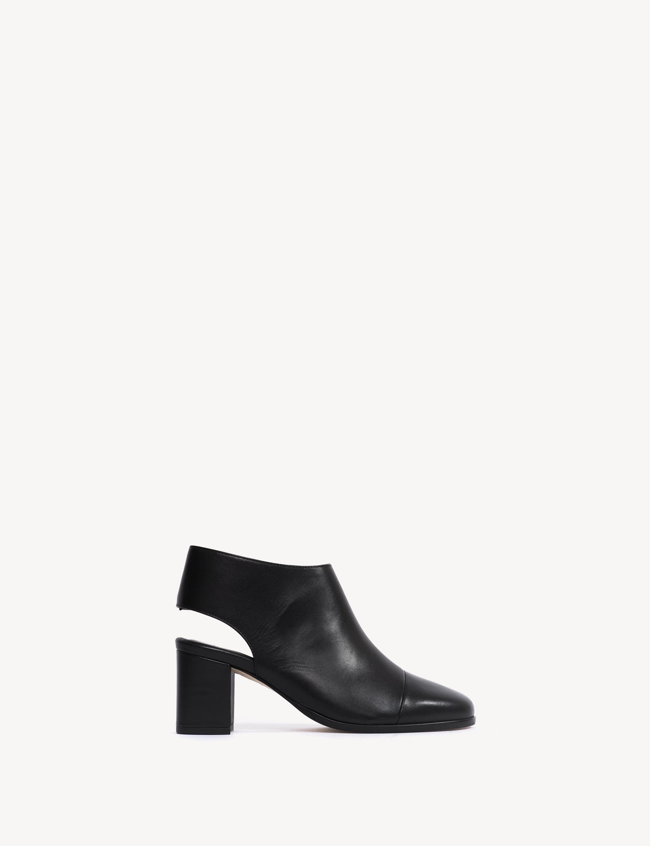 May Open Heel In Black Calfskin