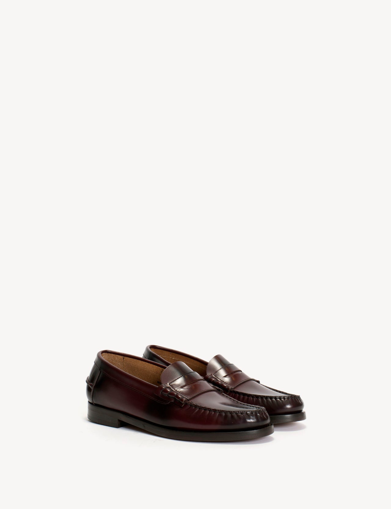 Moccasin Penny Loafer In Bordeaux Polido Leather