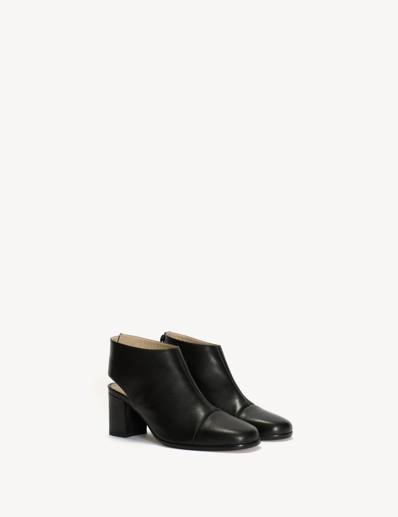 May Open Heel In Black Calfskin