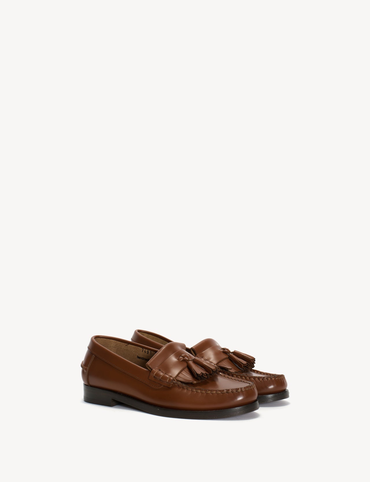 Moccasin Loafer With Fringes & Tassels In Hazelnut Polido Leather