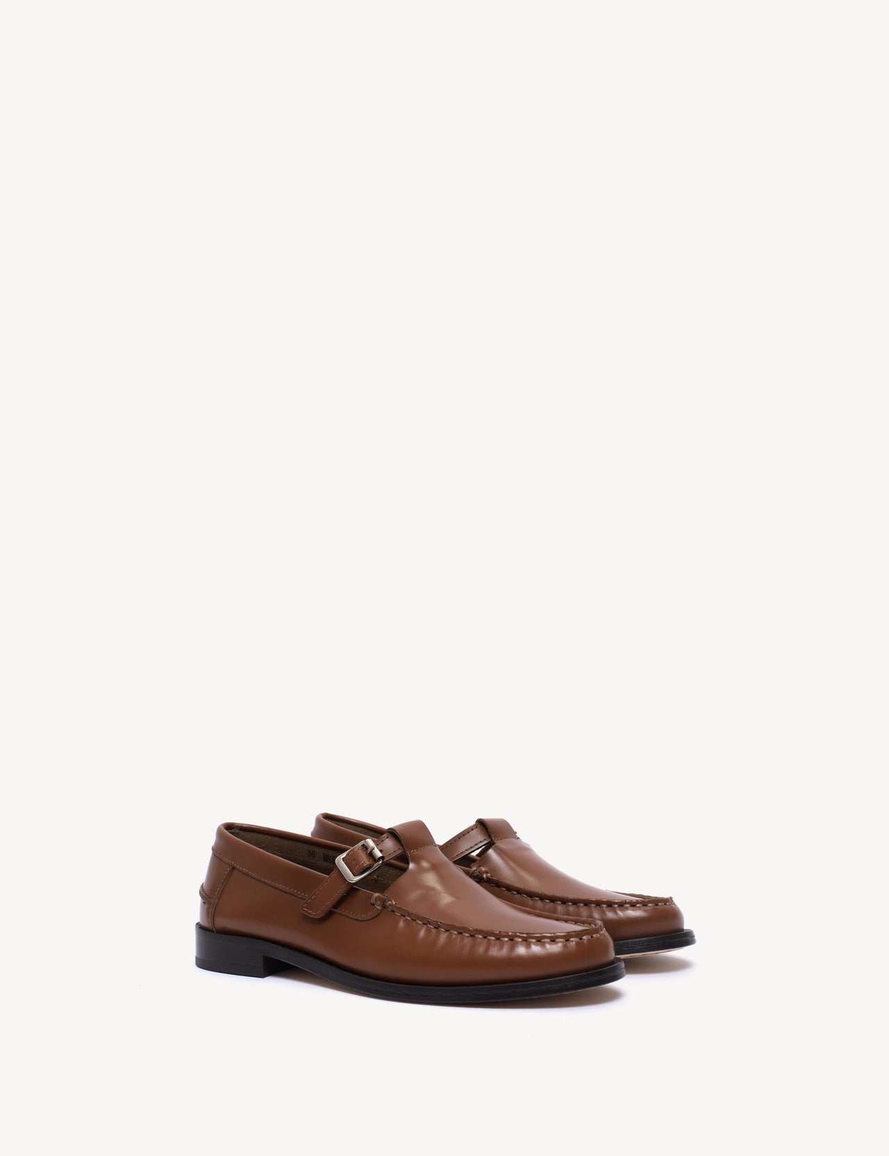 Moccasin T-Bar Loafer In Hazelnut Polido Leather