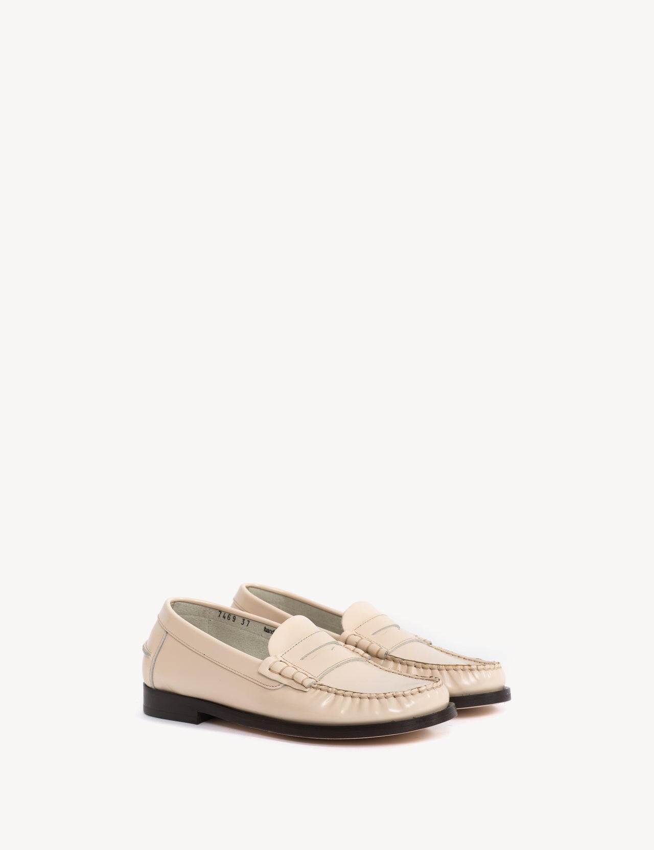 Moccasin Penny Loafer In Bone White Polido Leather