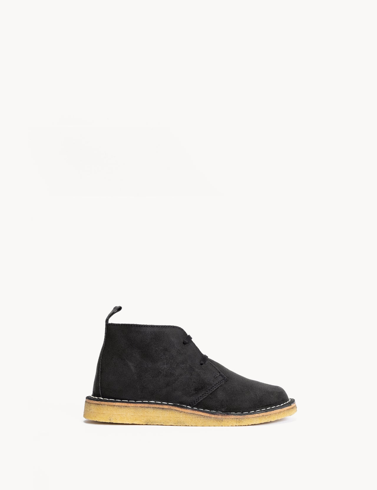Silja In Black Waxed Suede With a Crepe Sole