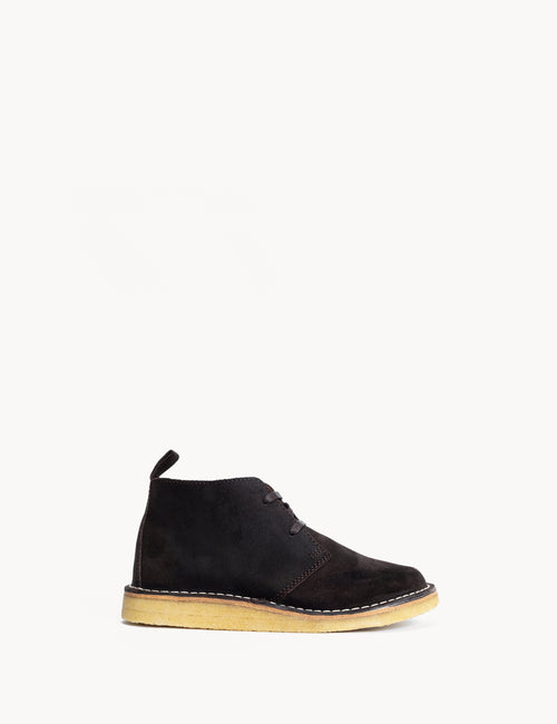 Silja In Dark Brown Waxed Suede With a Crepe Sole